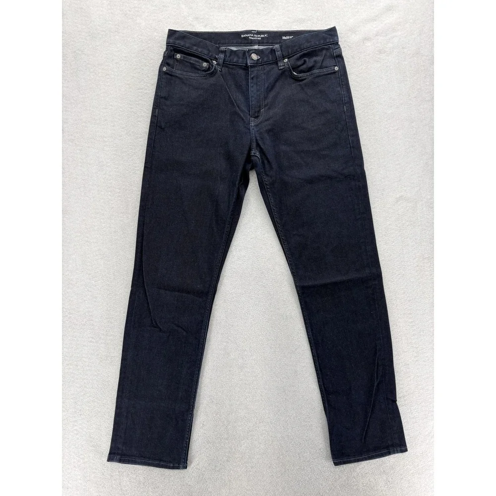 Banana Republic Traveler Slim Jeans Mens 33x32 Blue Dark Wash Stretch Denim Pant
